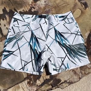 White House Black Market palm print dress shorts.